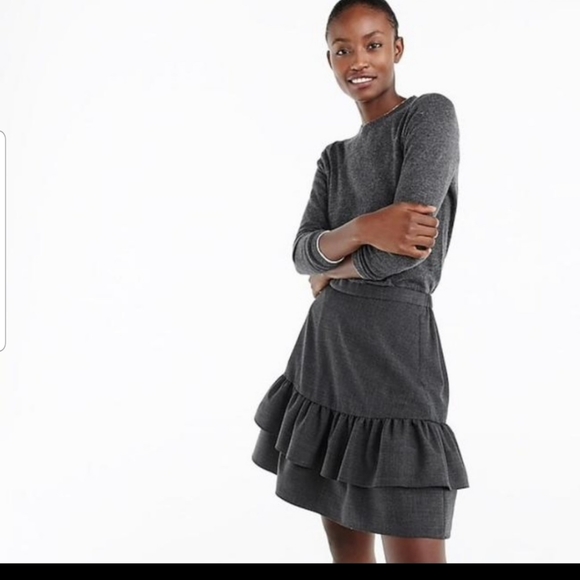 J.Crew ruffle mini skirt in emerald green - Picture 5 of 8